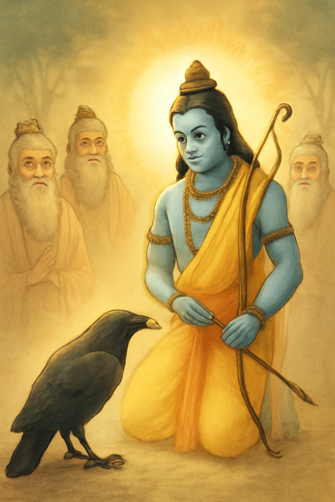 Indra's Son Jayanta as Crow with Ram Chandra